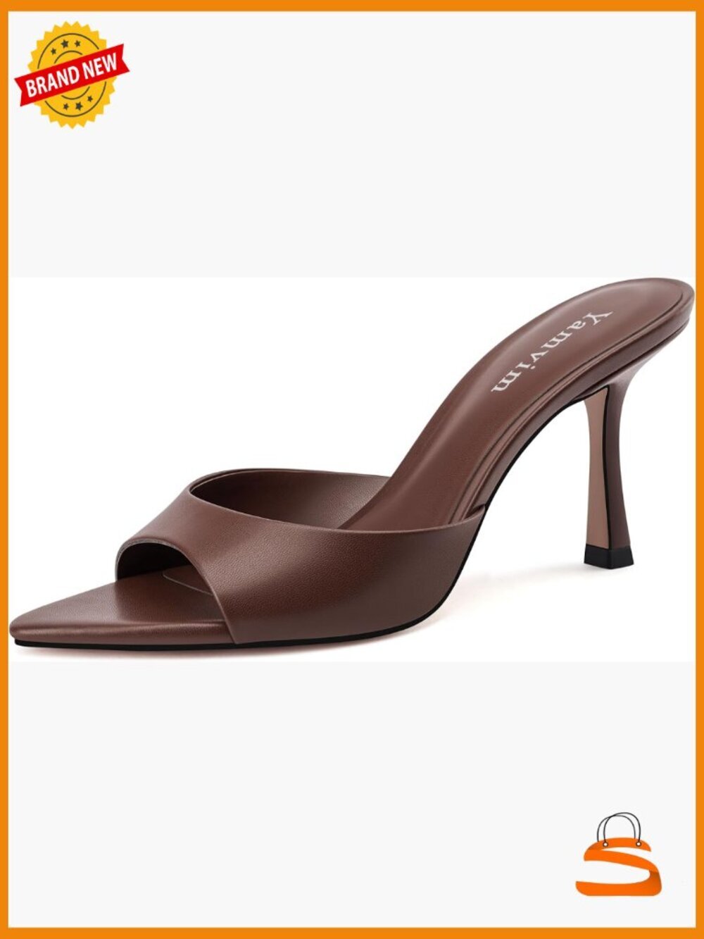 Pointed Toe Peep Open Mules Stiletto Heels Slip On Dress Party Shoes